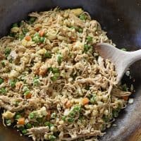 Cauliflower Chicken Fried Rice you can make at home. Skip the takeout and choose a healthier option. Easy recipe your family will love!