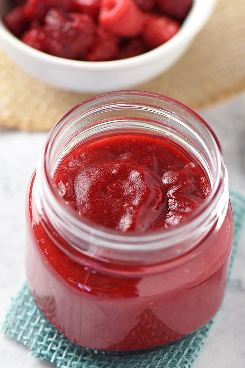 Homemade Raspberry Sauce in a Jar