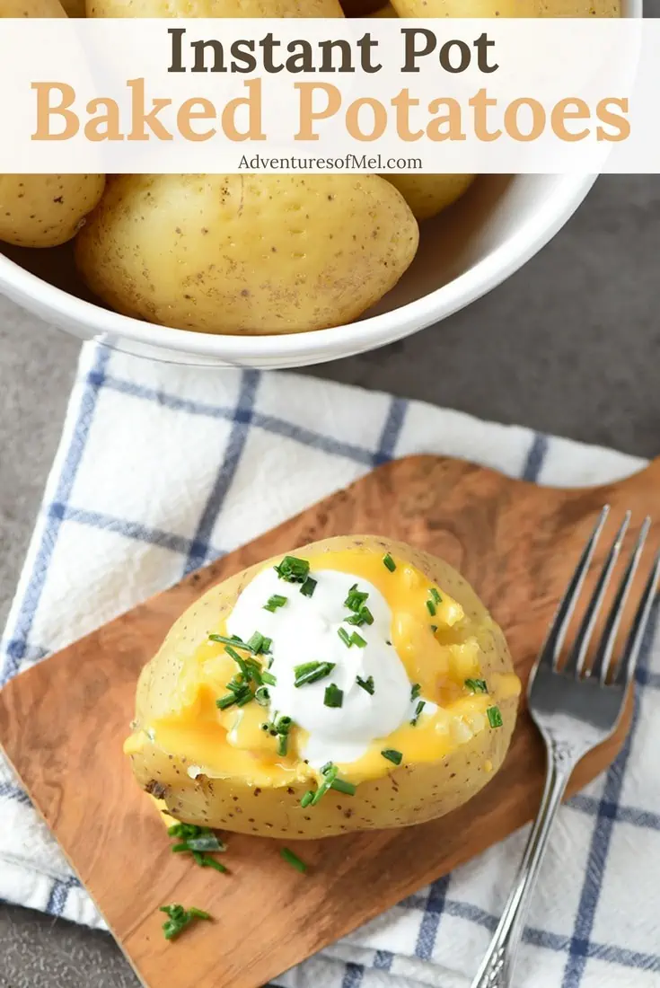 Instant Pot Baked Potatoes are a family favorite dinner side. They’re quick and easy to make, pressure cooked in less than 10 minutes. So tender and delicious!