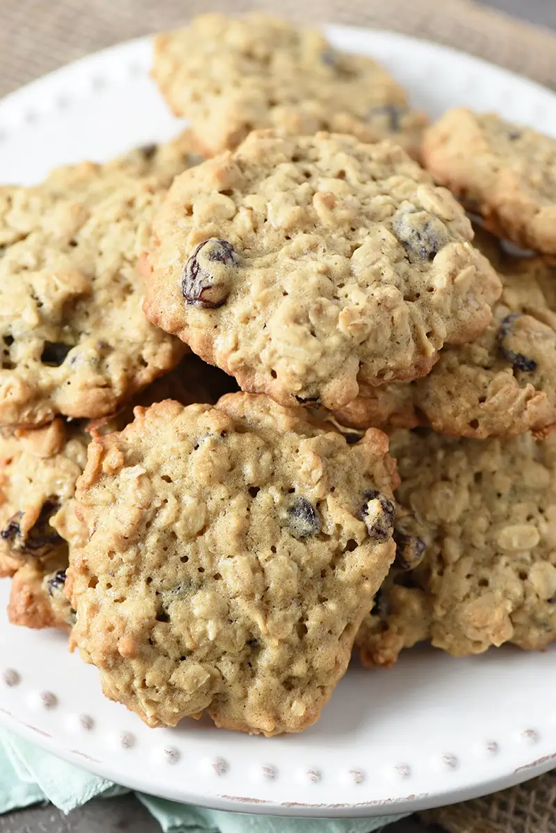 Bake up a quick dessert, Oatmeal Raisin Cookies. Reminiscent of Grandma’s oatmeal cookies, they have a slightly crispy outer edge and a soft, chewy middle. So yummy!