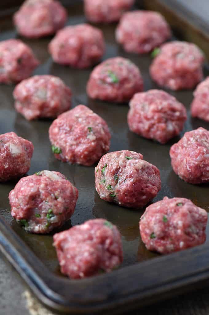 Baked Italian Cauliflower Meatballs Raw Before Baking