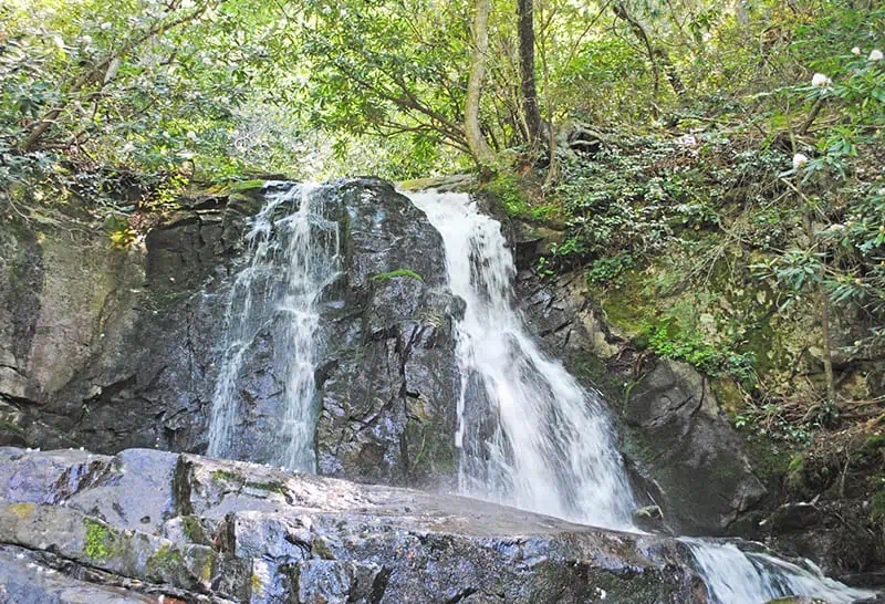 Beautiful Laurel Falls, the upper falls, Smoky Mountain waterfalls