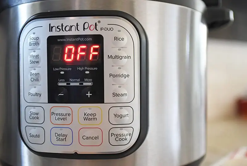 Close up look at Instant Pot buttons