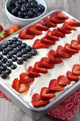 Easy Strawberry Jello Flag Cake