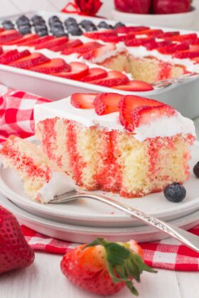 Easy Strawberry Jello American Flag Cake (Extra Moist)