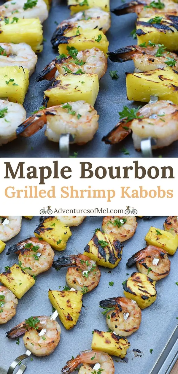 Maple Bourbon Marinated Grilled Shrimp Kabobs easy shrimp recipe