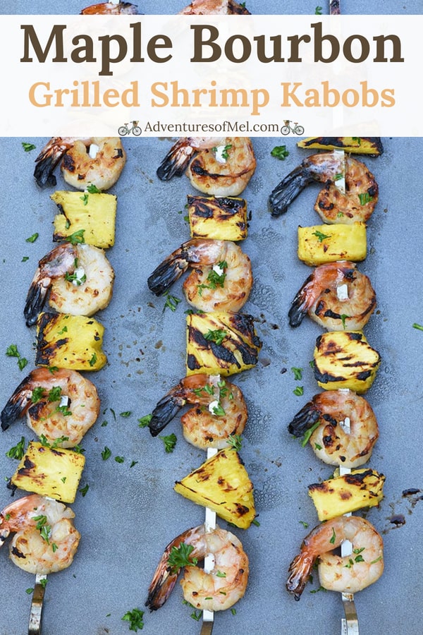 easy maple bourbon grilled shrimp kabobs recipe