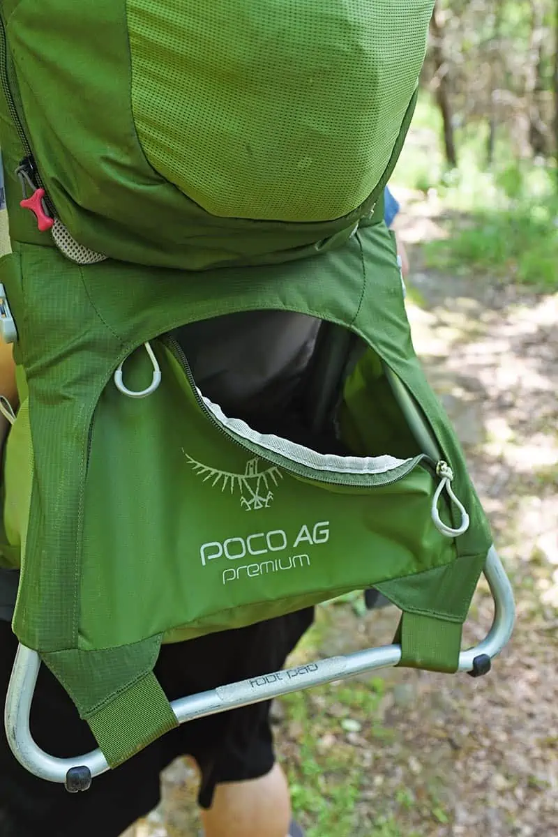 Osprey Poco AG Premium baby carrier large storage area and aluminum stays for stability