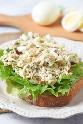 Easy Open-Faced Chicken Salad Sandwich