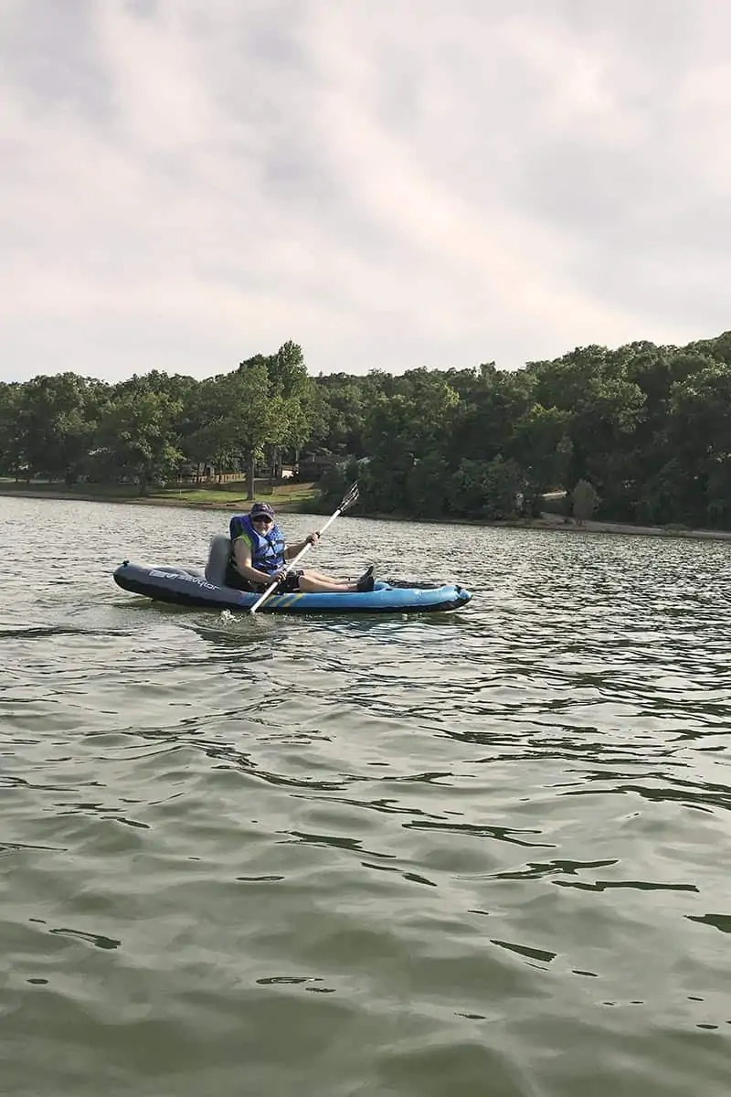 kayaking with kids on Beaver Lake in Northwest Arkansas near Prairie Creek
