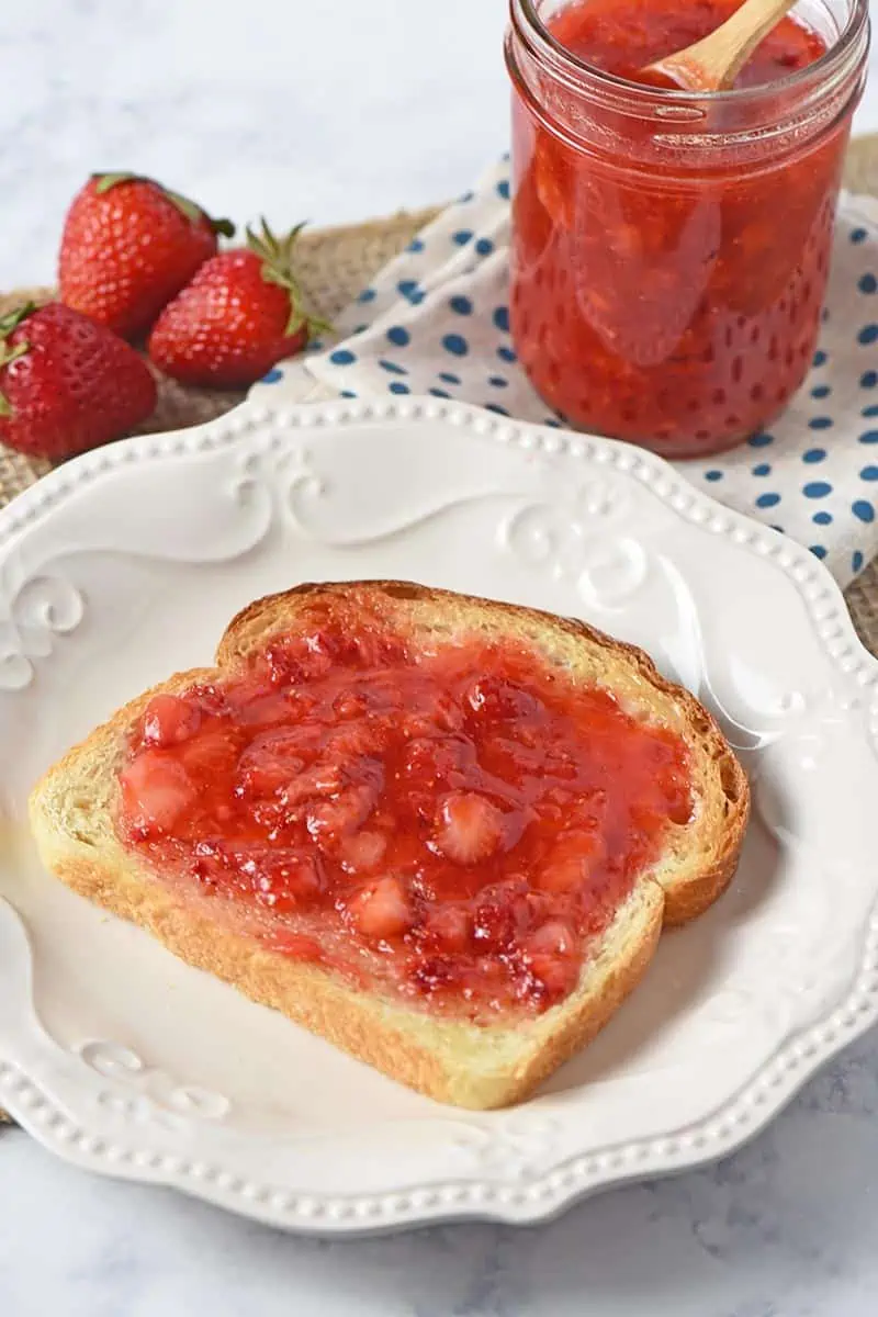 homemade strawberry jam on toast