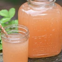 homemade apple juice in a Sunbeam jar and jelly jar