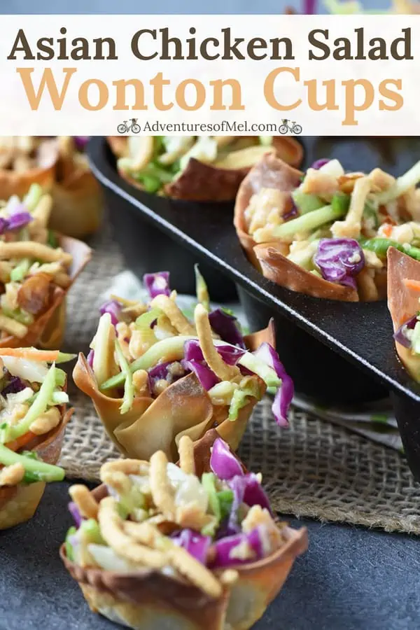 easy chicken salad recipe in baked wonton cups