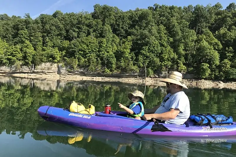 kayaking with kids on Beaver Lake in Arkansas