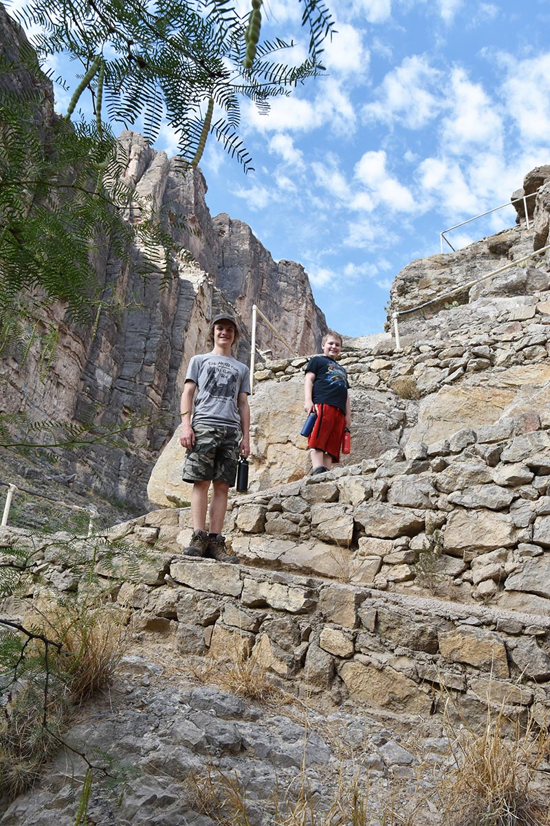 hiking with kids up through Santa Elena Canyon Trail