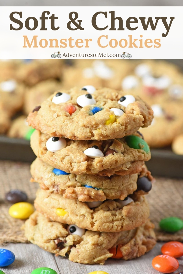 Soft and chewy monster cookies recipe made with M&M'S candies