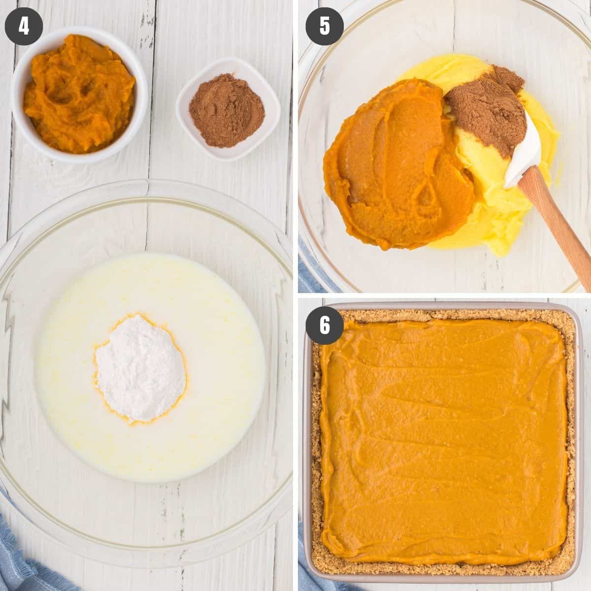 how to make the pumpkin filling layer for pumpkin delight