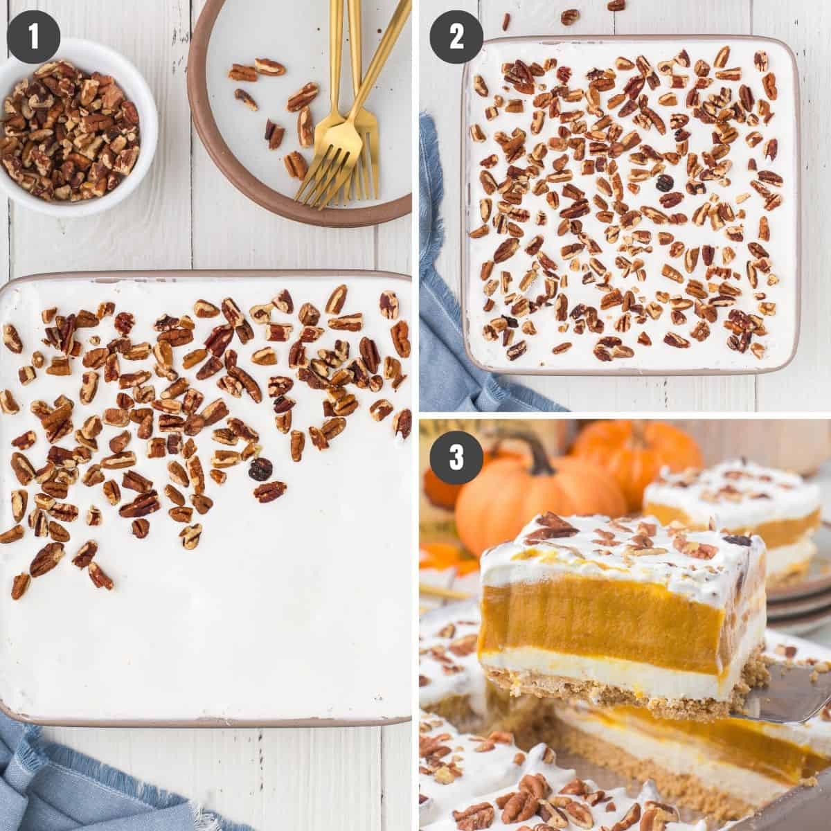 how to top and serve no bake pumpkin delight