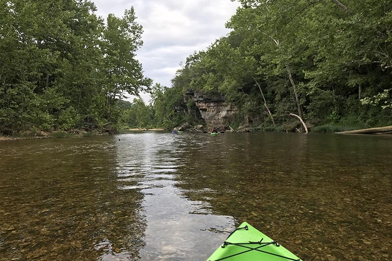 floating the crystal clear water on the Jacks Fork River