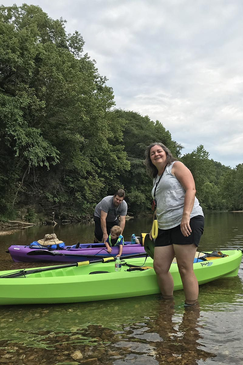 river kayaking on the Jacks Fork River
