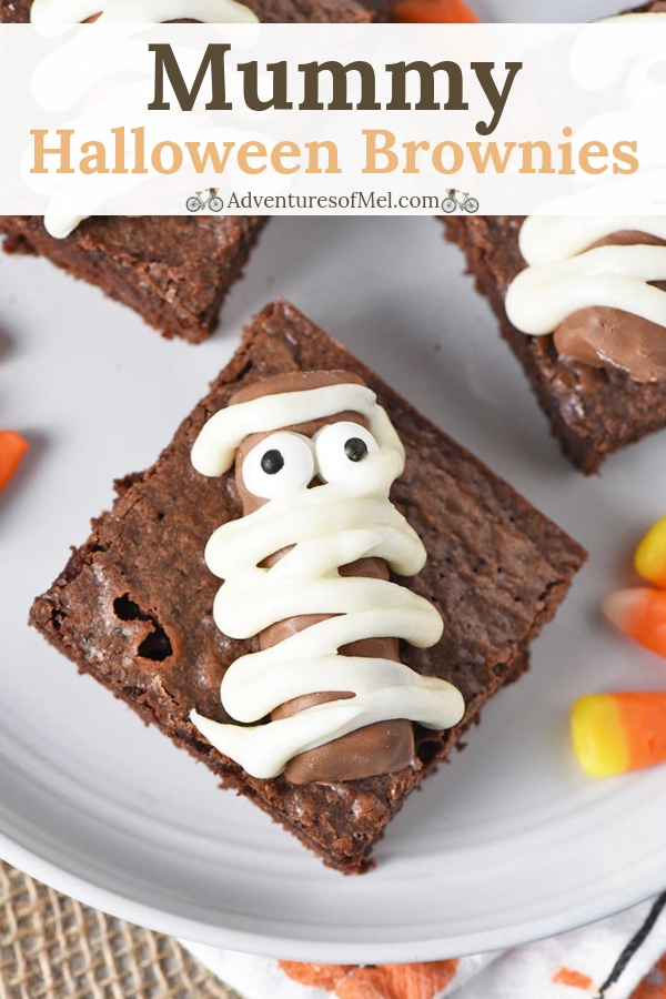 Easy Halloween Brownies with Twix Bar Mummies