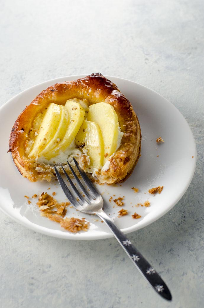 Puff Pastry Apple Tart with Goat Cheese and Honey