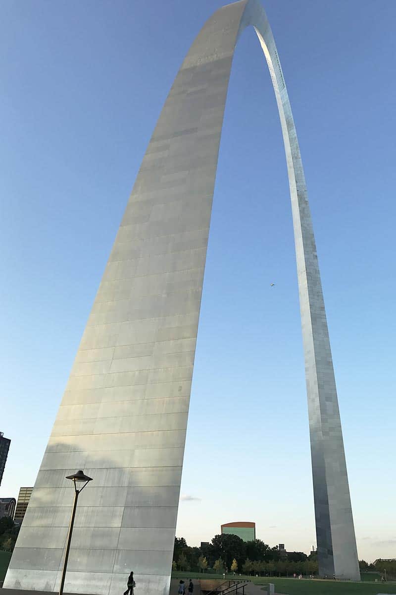 view from beside the Arch in St. Louis in Gateway Arch National Park