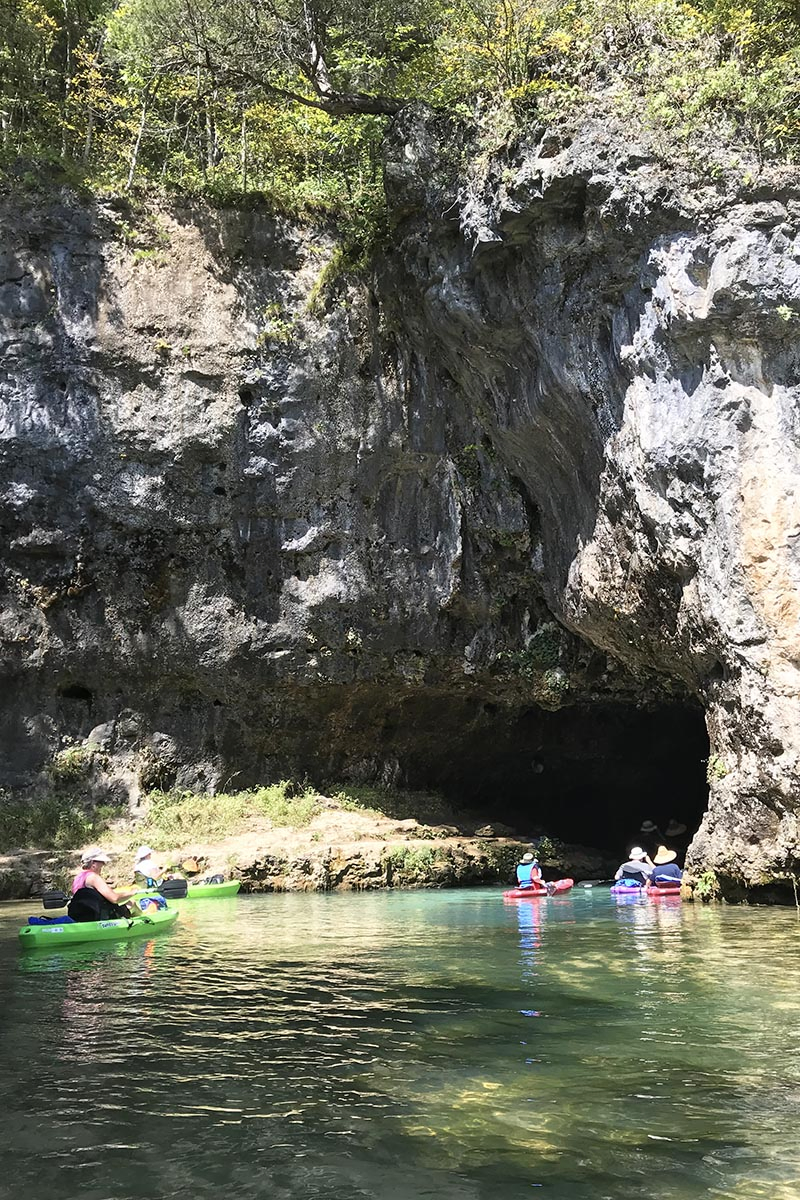 kayaking at Cave Spring on the Current River