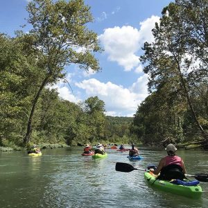kayaking on the Current River in Missouri