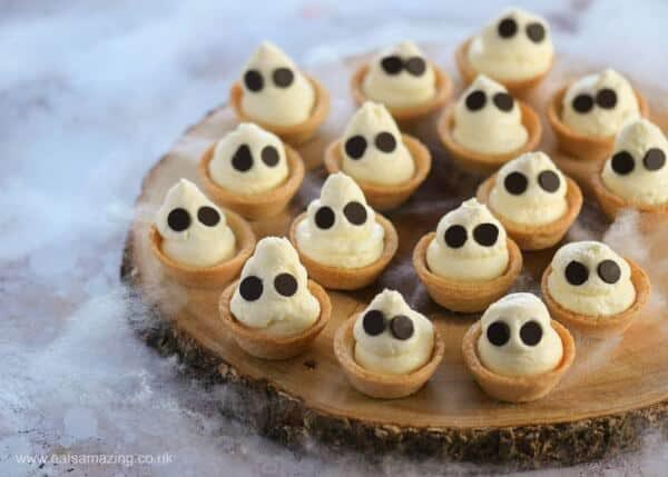 Ghostly Mini Cheesecake Bites Halloween Treats