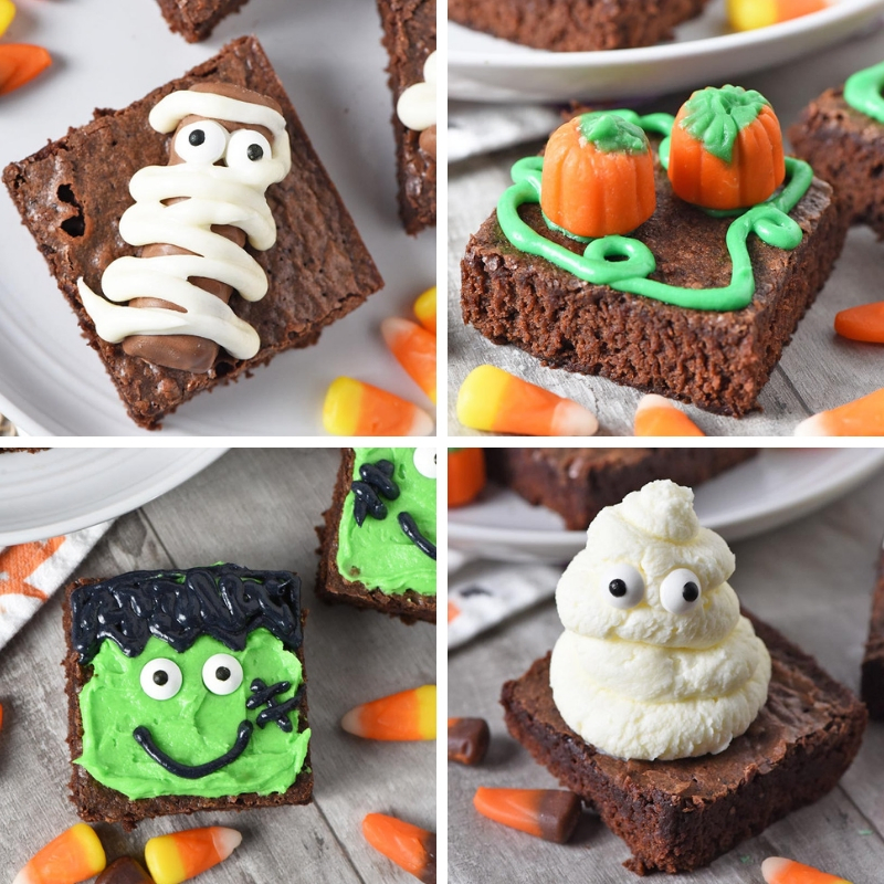 easy Halloween treats recipes, including spooky halloween brownies