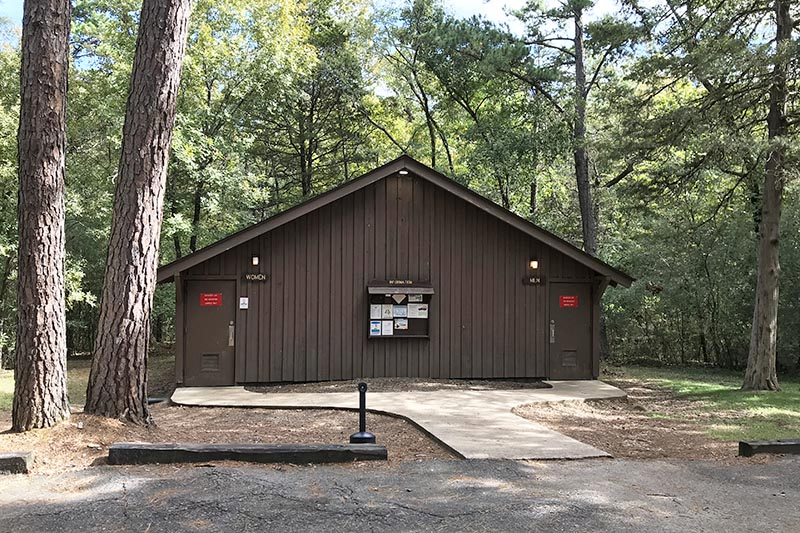 bathroom and bathhouse in Petit Jean State Park campground