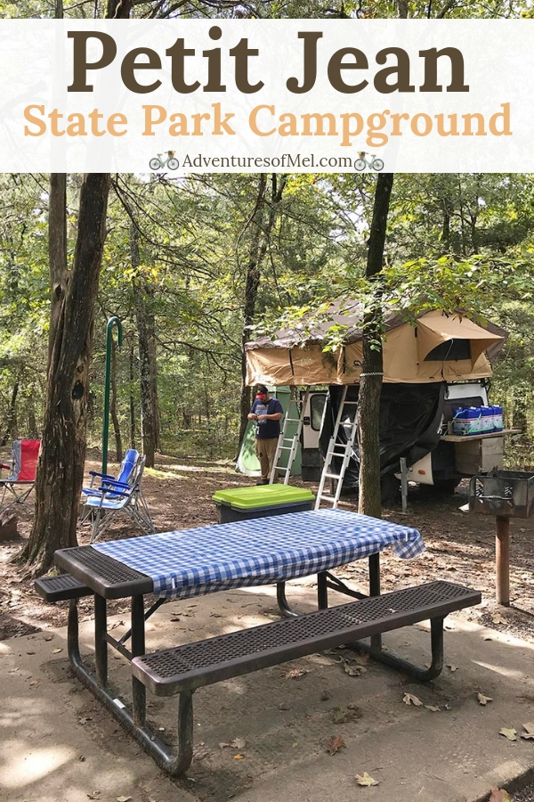 camping at Petit Jean State Park campground in Arkansas