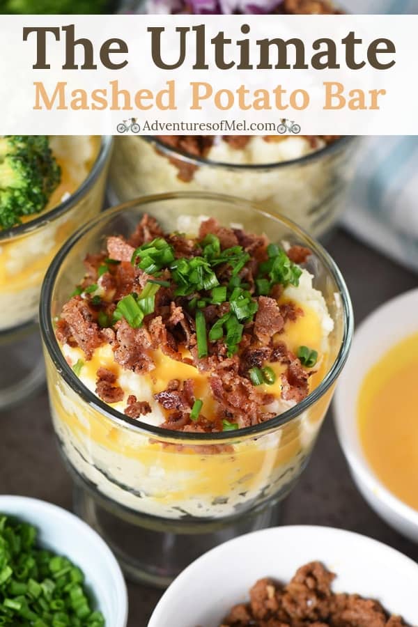 the ultimate mashed potato bar with all sorts of toppings ideas