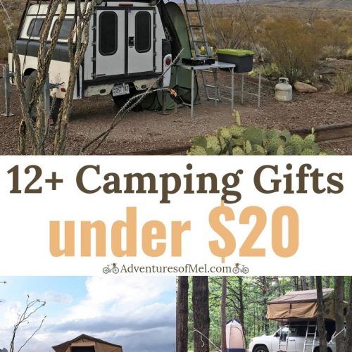 camping gift guide with 12 gift ideas under $20