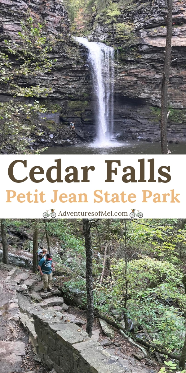 Hiking Cedar Falls Trail in Petit Jean State Park in Arkansas