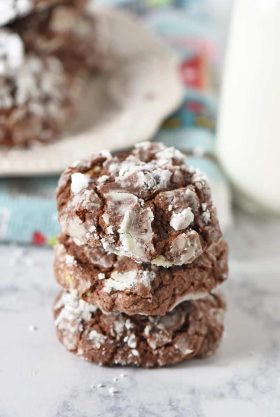 Mint Chocolate Crinkle Cookies