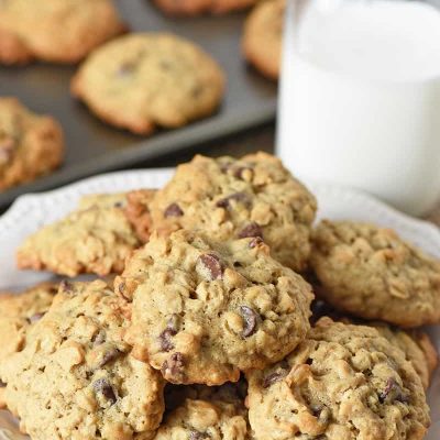 Buttermilk Oatmeal Cookies with Chocolate Chips - Adventures of Mel