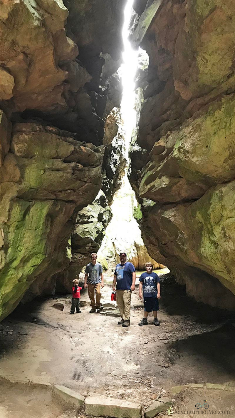 hiking Bear Cave Trail at Petit Jean in Arkansas