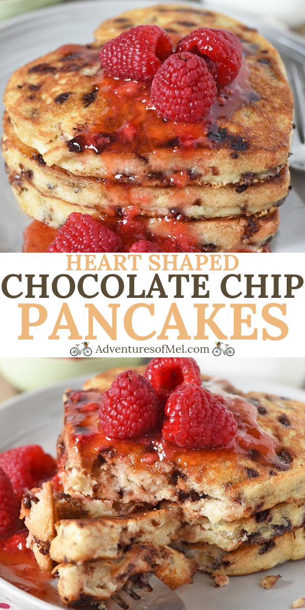 heart shaped chocolate chip pancakes recipe