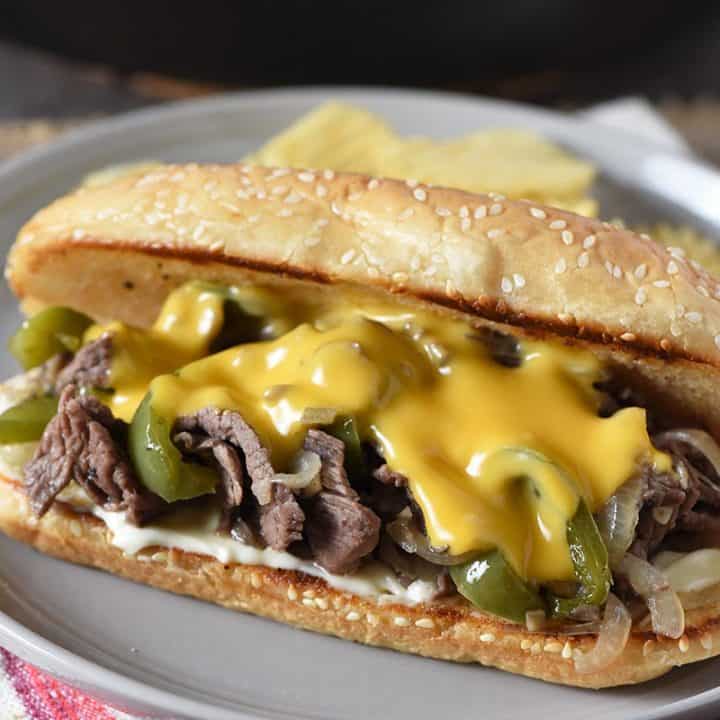 Homemade Philly Cheesesteak Sandwich Recipe | Adventures of Mel