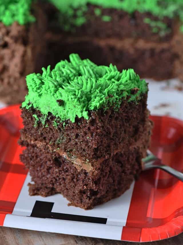 Minecraft Grass Block Cake Recipe
