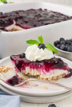 No Bake Blueberry Yum Yum Dessert Recipe With Pecan Crust