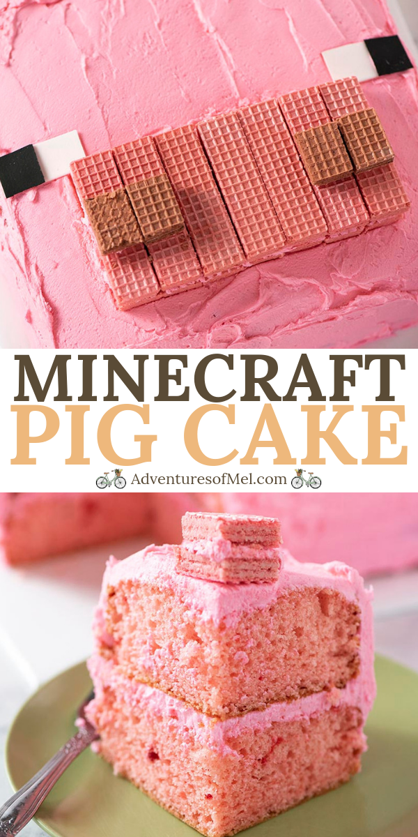 Pink pig Minecraft cake recipe and tutorial