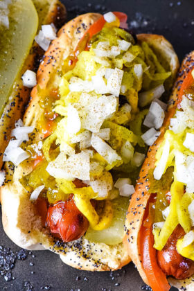 Classic Grilled Chicago Hot Dog