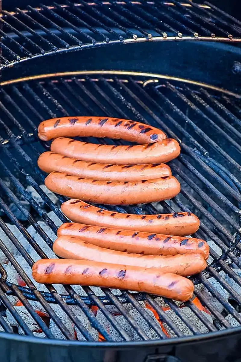 hot dogs on the grill to make char dog recipe