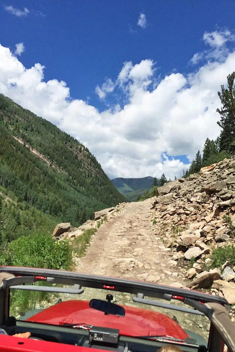 Jeep tour along road to Crystal, Colorado