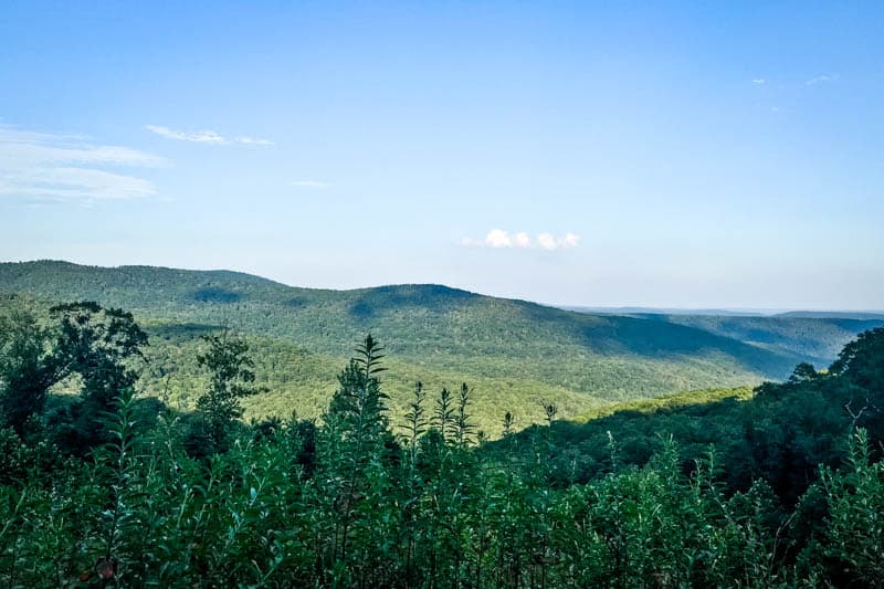 the Ozark National Forest from a view on the Pig Trail Scenic Byway in Northwest Arkansas