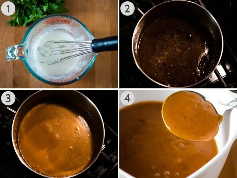 steps for how to make ham gravy with cornstarch