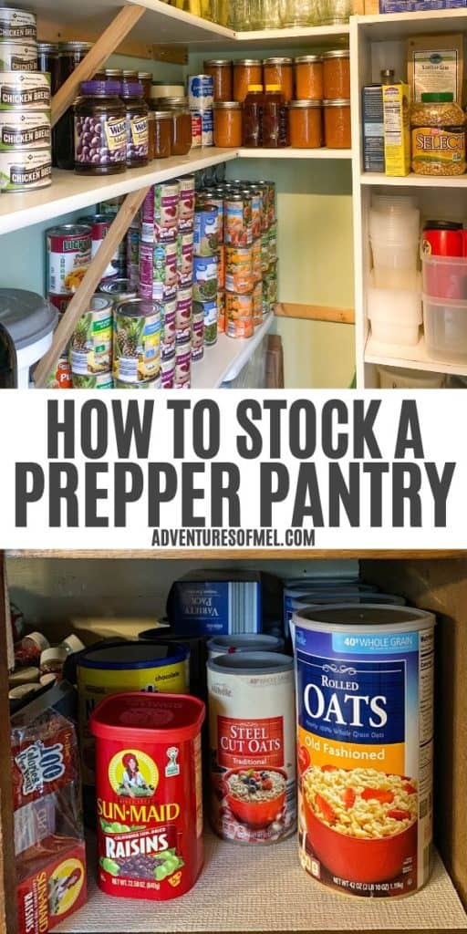 prepper pantry with canned foods